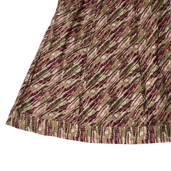 Royal Robbins A-line Skirt Women Size 12 Multicolor 100% Cotton Pockets Side Zip - Picture 3 of 10